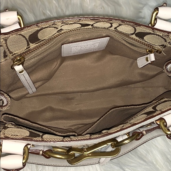 Coach Belted Satchel Hampton Signature Logo Purse - Picture 6 of 8